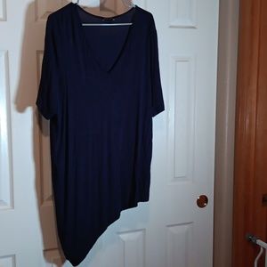 Universal Standard Assymetrical Hem V-Neck Navy Tunic - S